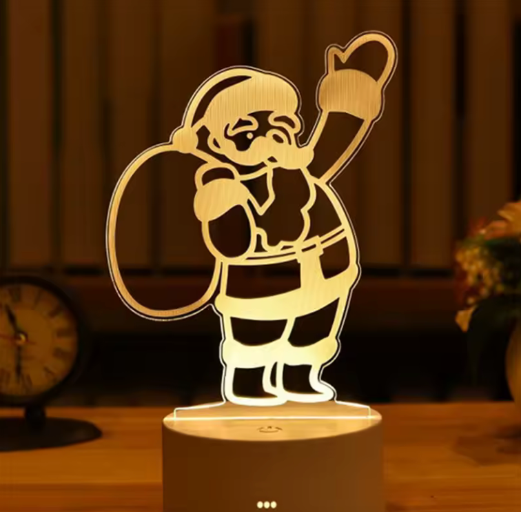 Éclat du Père Noël – Lampe 3D Acrylique Design