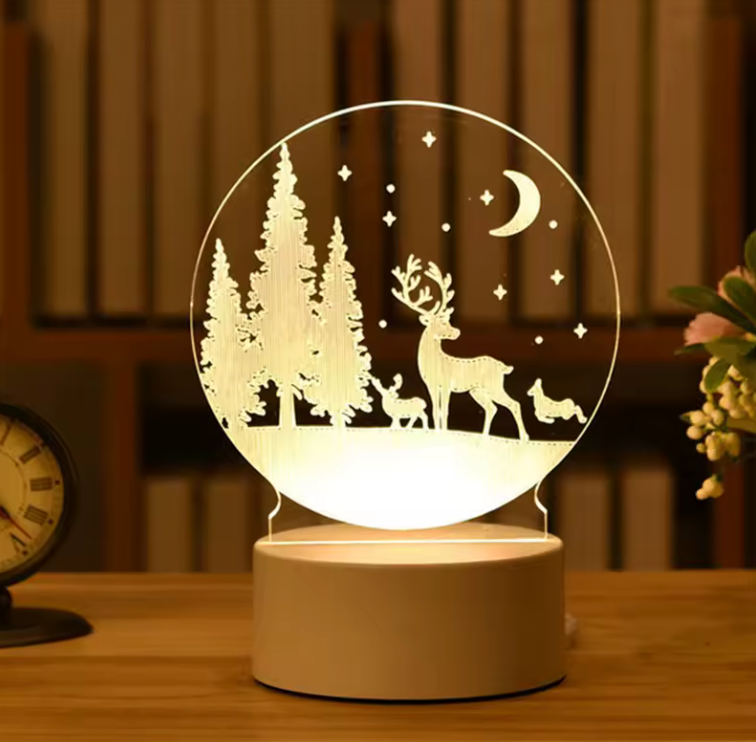 Veilleuse 3D Cerf Enneigé